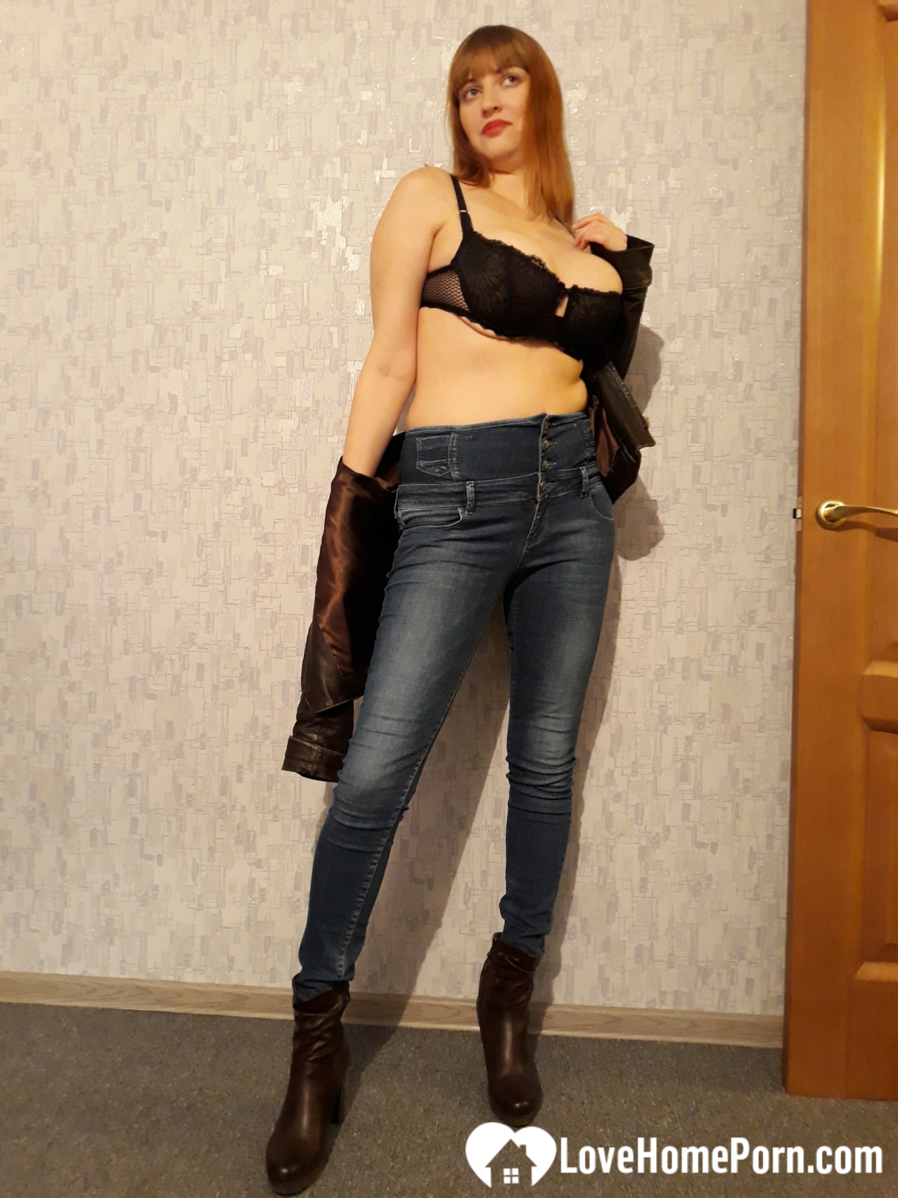 Horny MILF strips jeans to masturbate passionately — 48