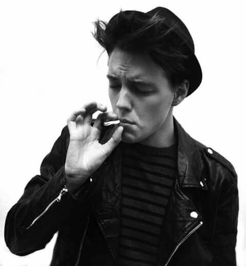 Black leather motorcycle smoke — 37
