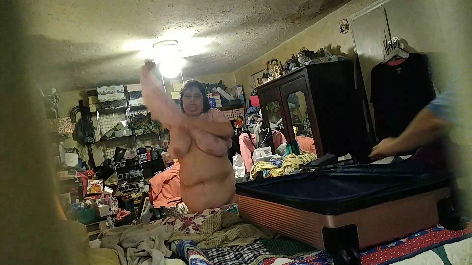 Amputee wife with big tits packing for road trip — 12