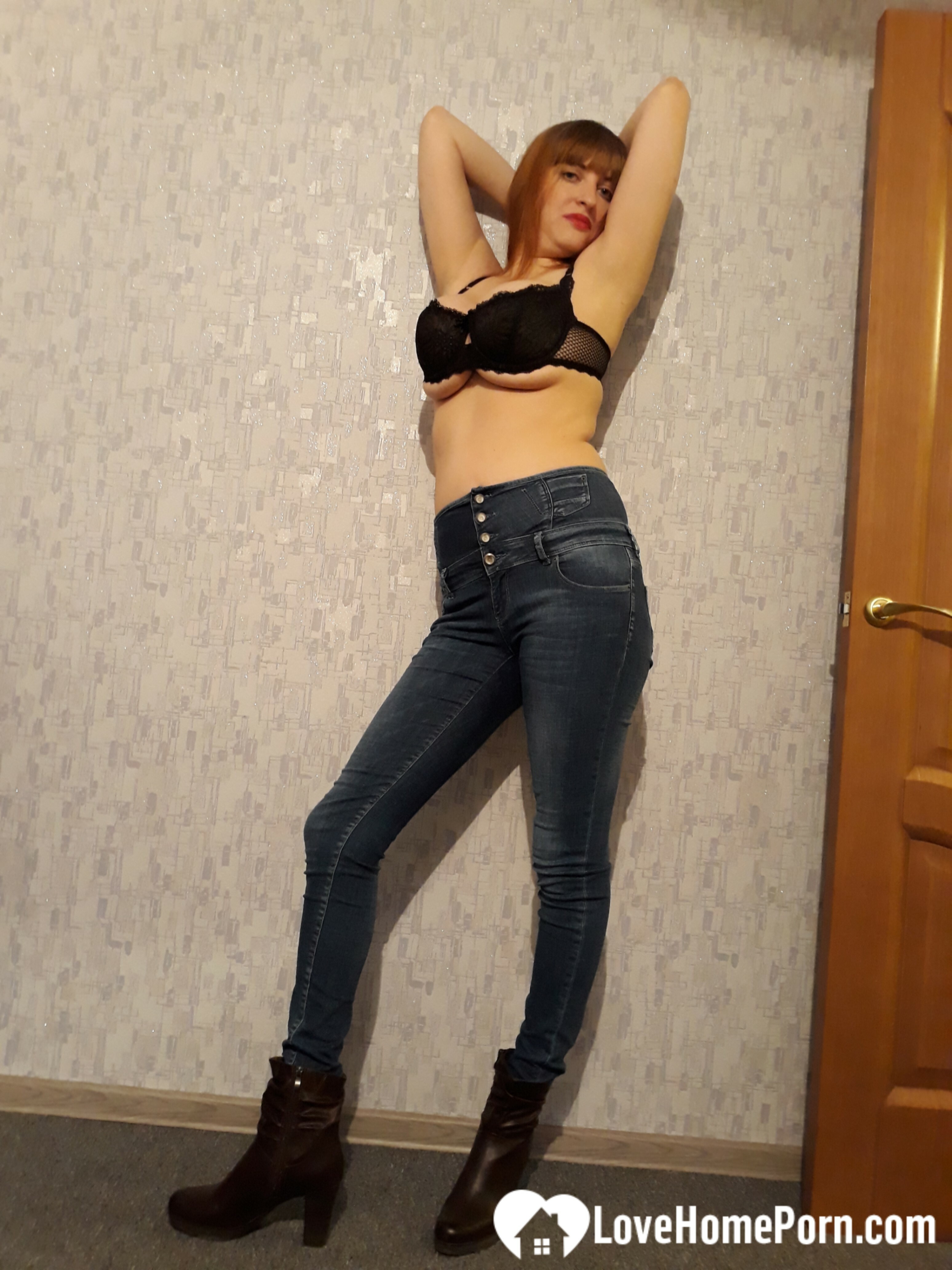Horny MILF strips jeans to masturbate passionately — 41