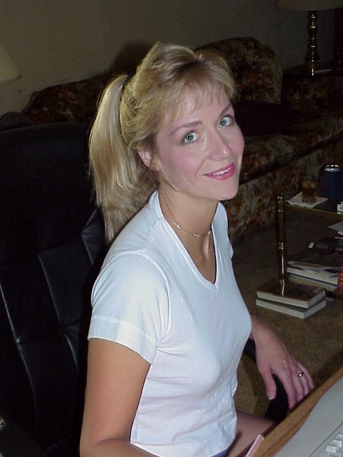 Horny blonde, slut wife interacts on the internet. — 9