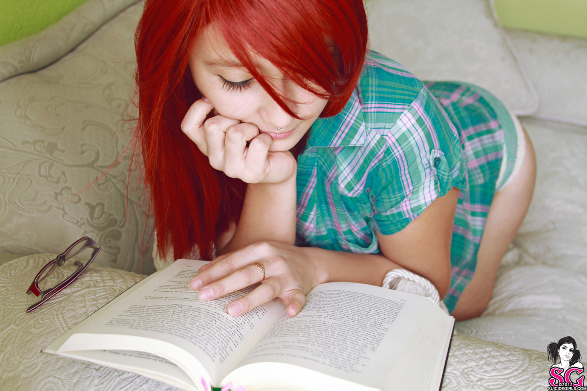 Tattooed Redhead Teen Posing — 49