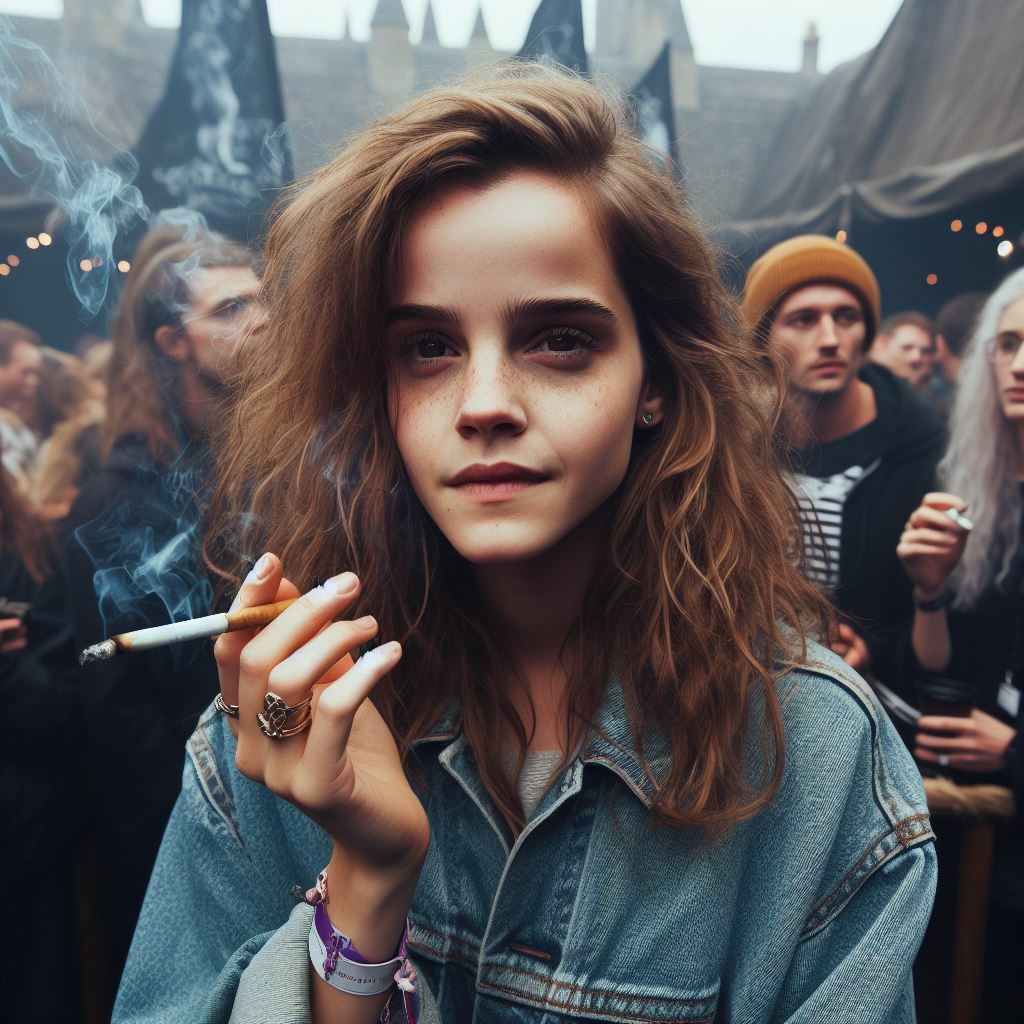 Emma Watson - Hermione - Smoking Fetish AI Art — 25